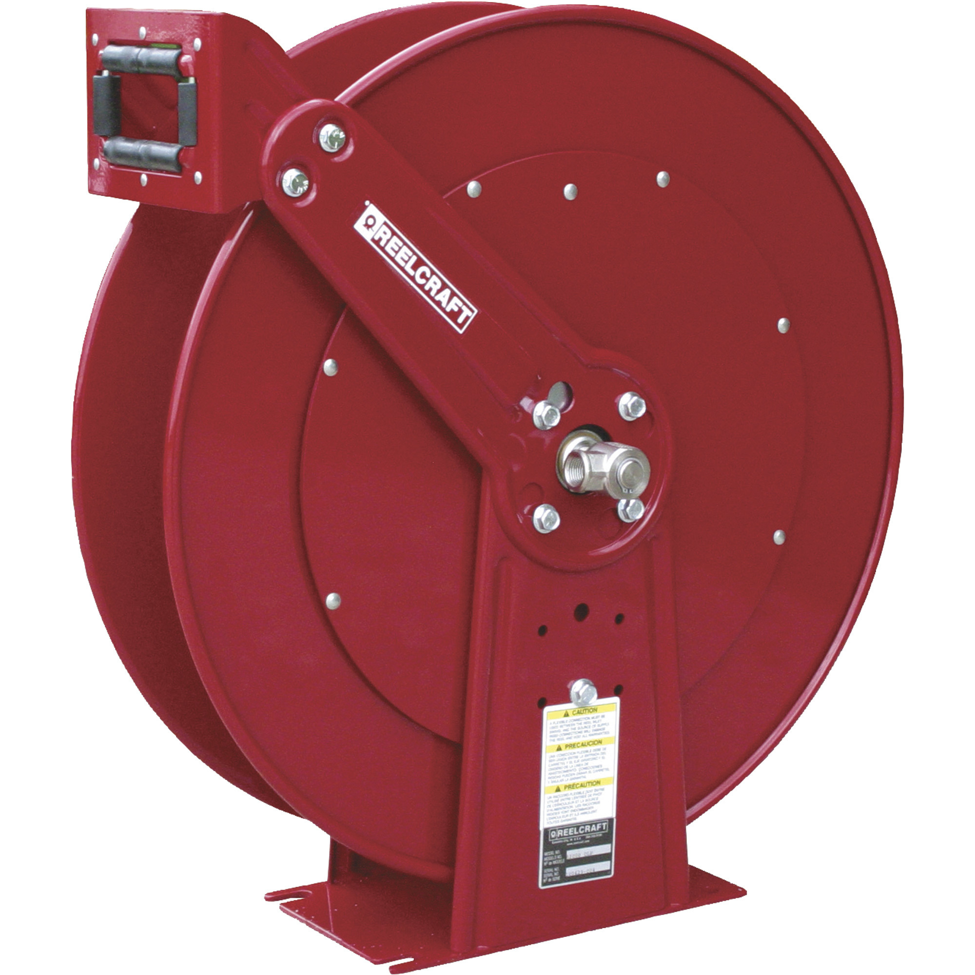 Reelcraft Heavy Duty Spring Retractable Air/Water Hose Reel, No Hose, 1/2in. x 100ft. Hose Capacity, Max. 500 PSI, Model# 82000 OLP